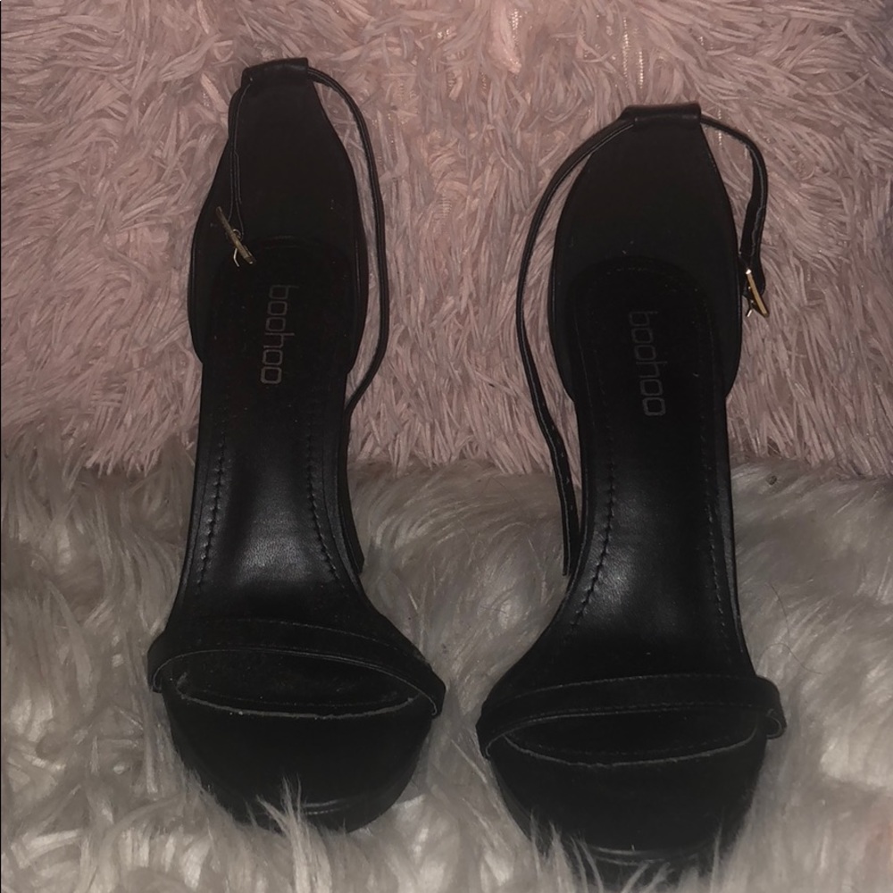 Black Open-toed Sandal Heels